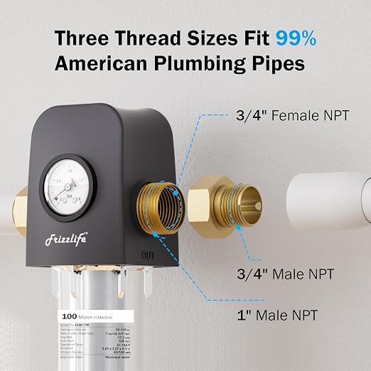 Frizzlife 40 & 100 Micron Spin Down Sediment Water Filter
