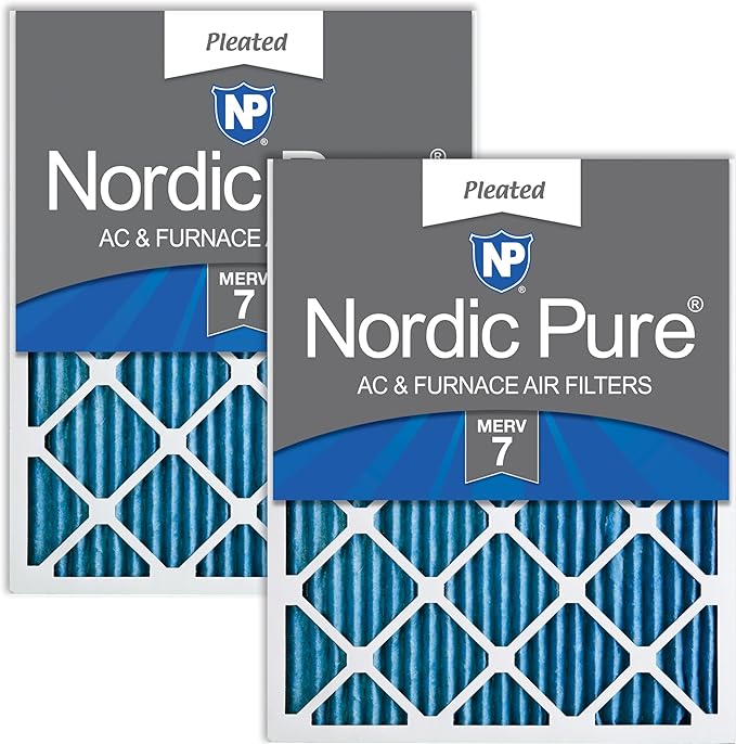 Nordic Pure 16x20x1 Pleated MERV 7 Air Filters 2 Pack
