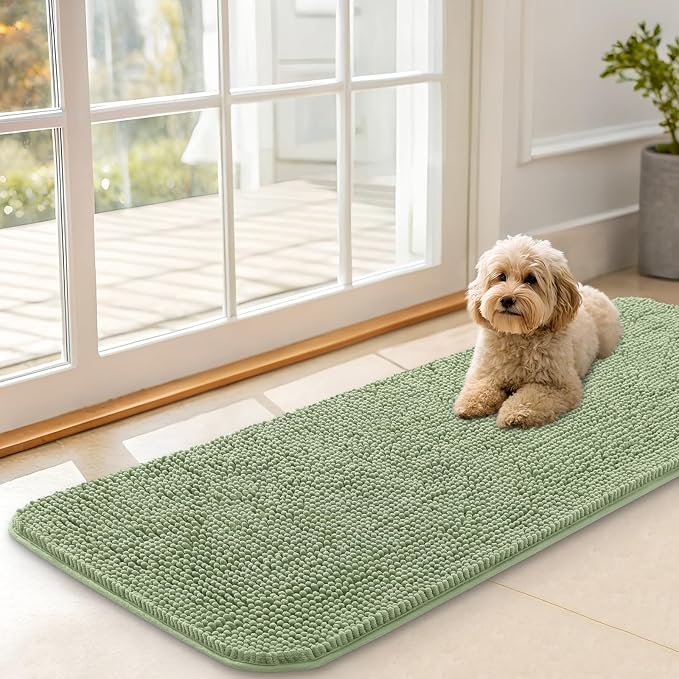OLANLY Dog Door Mat for Muddy Paws 47x17, Absorbs Moisture and Dirt, Absorbent