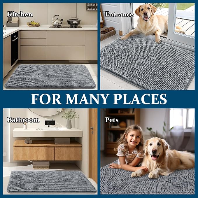 OLANLY Dog Door Mat for Muddy Paws 70x46, Absorbs Moisture and Dirt, Absorbent
