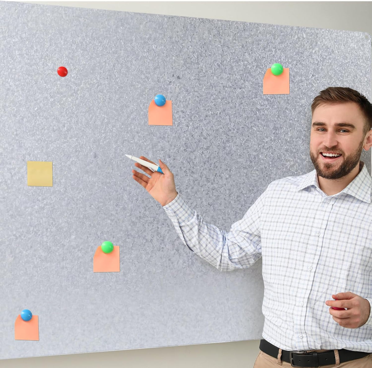 Ireer Magnetic Board Steel, Display Magnetic, Silver, 24 x 36 Inch