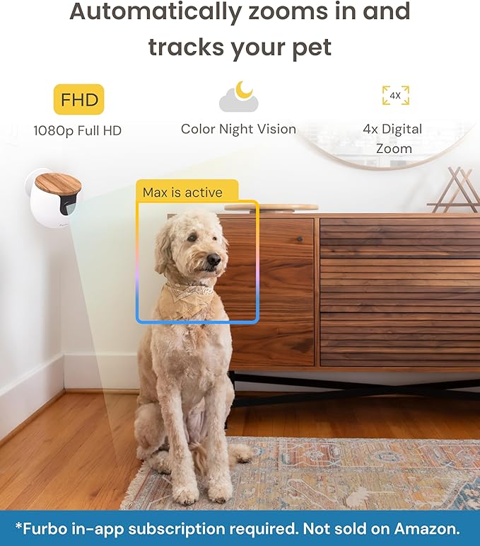Furbo Mini Pet Camera [Subscription Required] Unlock Camera w/Paid Plan: Home Security with Dog & Cat Safety Alerts, 2-Way Audio, Mountable Smart Cam (Low Risk, 3mo Min. Cancel Anytime) (Pack of 2)