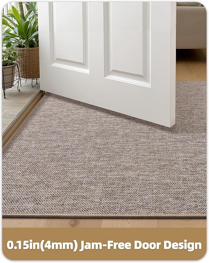 Color&Geometry Ultra Thin Indoor Door Mat 36"x56", Non Slip Rubber Backed Dirt