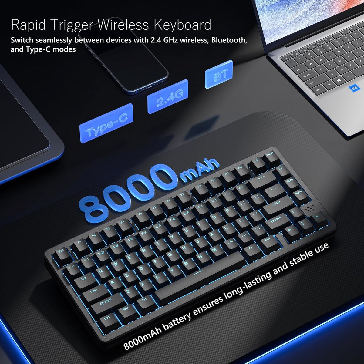 Womier SK75 TMR/HE Keyboard Gaming 75% Hall Effec, Mechanical Keyboard