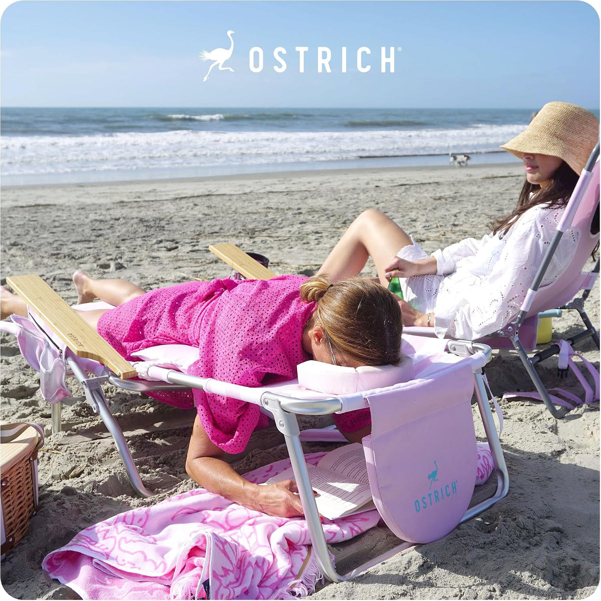 Ostrich The Deluxe 3N1 Lightweight Lawn Beach Reclining Lounge
