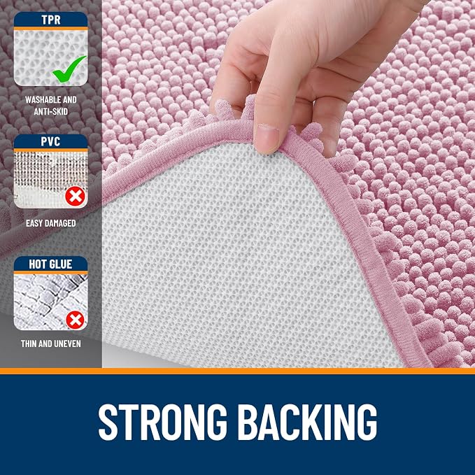 OLANLY Large Bathroom Rugs 45x27, Extra Soft Absorbent Chenille Bath Rugs