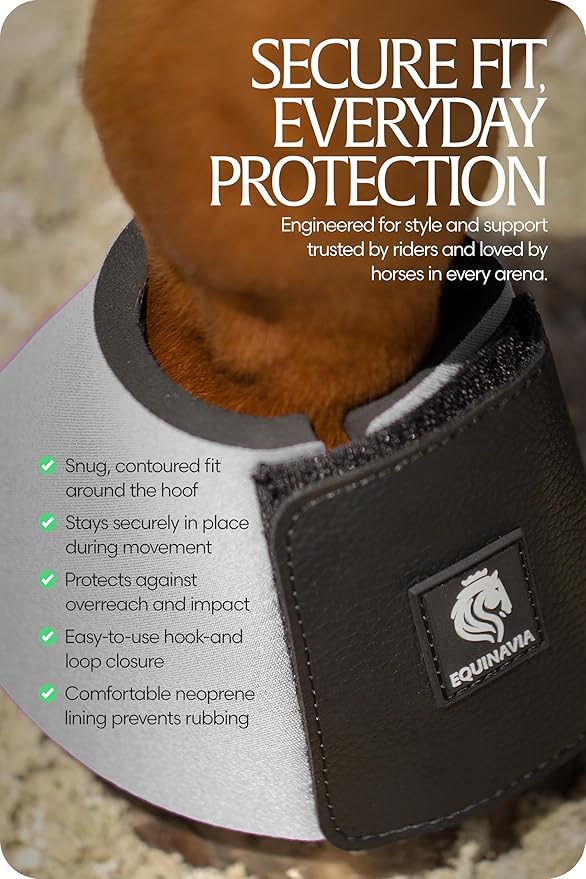 Equinavia Toki Bell Boots for Horses | Neoprene Overreach Boots - White - M