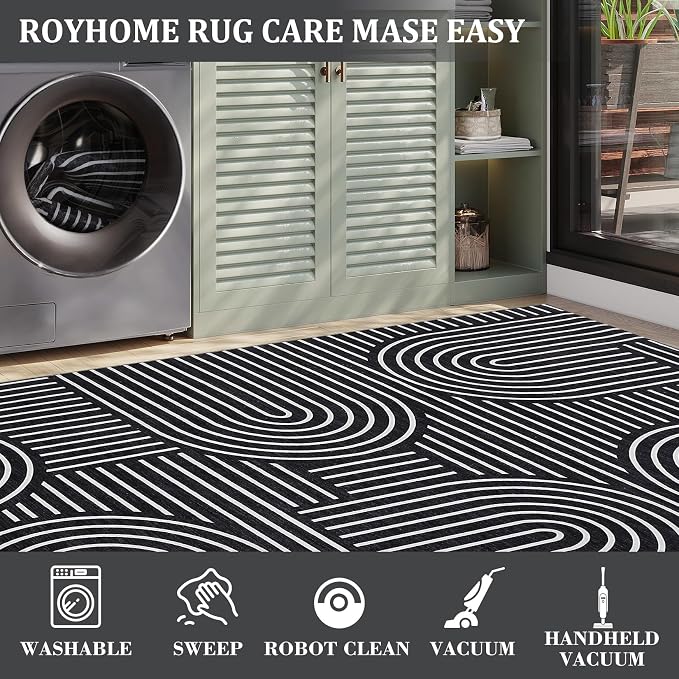 ROYHOME Washable Rug 8x10 Area Rugs