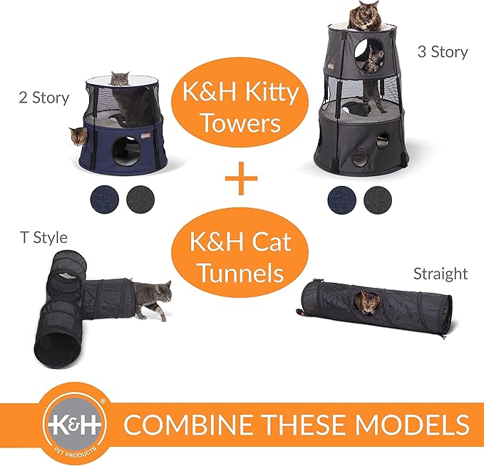 K&H Pet Products Kitty Tower Classy Gray 2 Story
