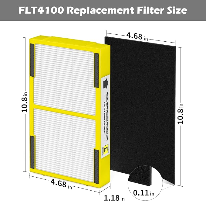 6 Pack FLT4100 HEPA Replacement Filter Size E Compatible