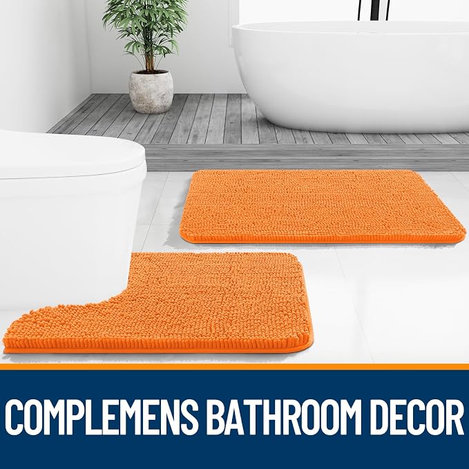 OLANLY Large Bathroom Rugs 40x24, Extra Soft Absorbent Chenille Bath Rugs