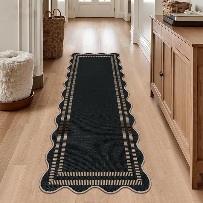 Modern Hallway Runner Rug, 2x6 Washable Easy Jute Rugs