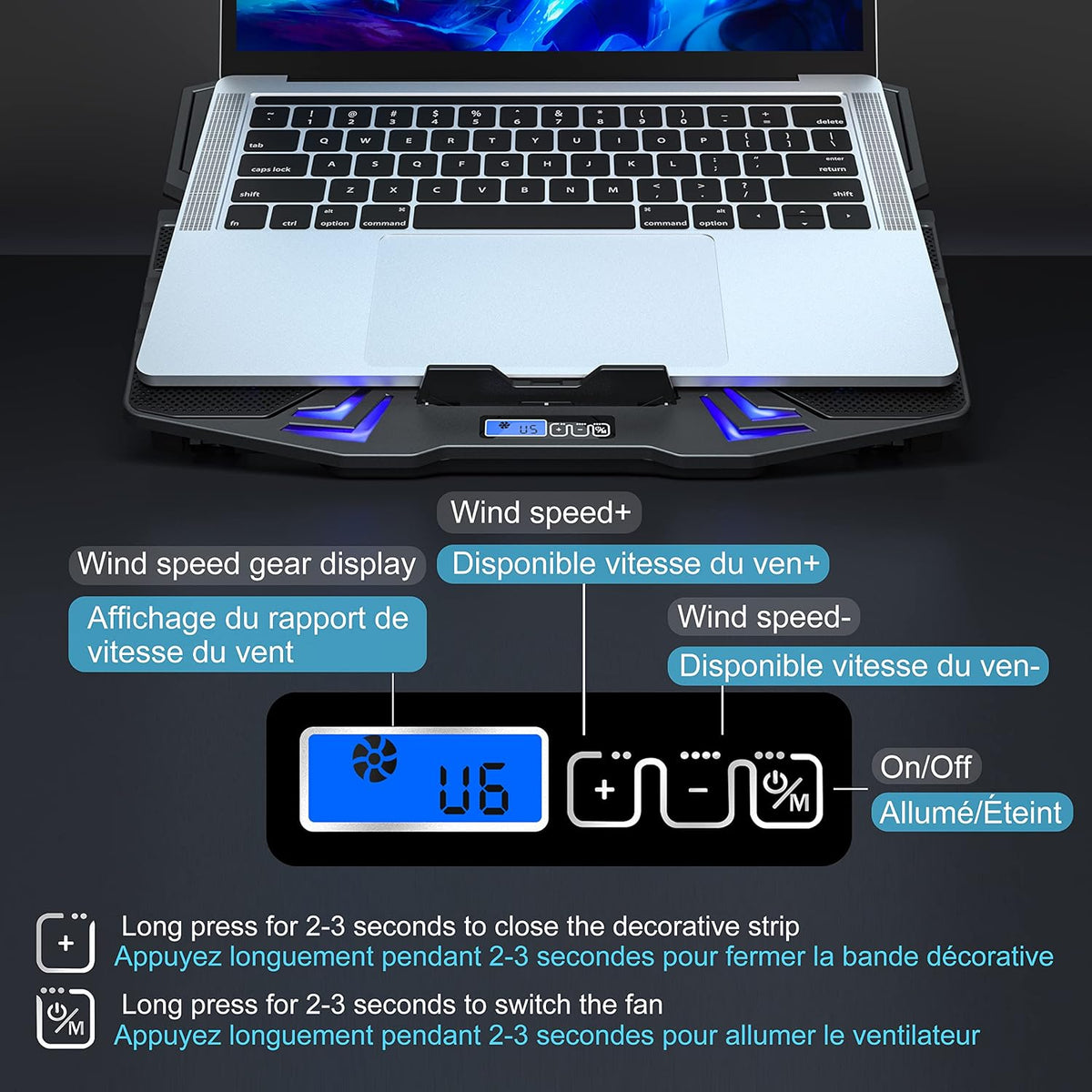TopMate C5 12-15.6 inch Gaming Laptop Cooler Cooling Pad