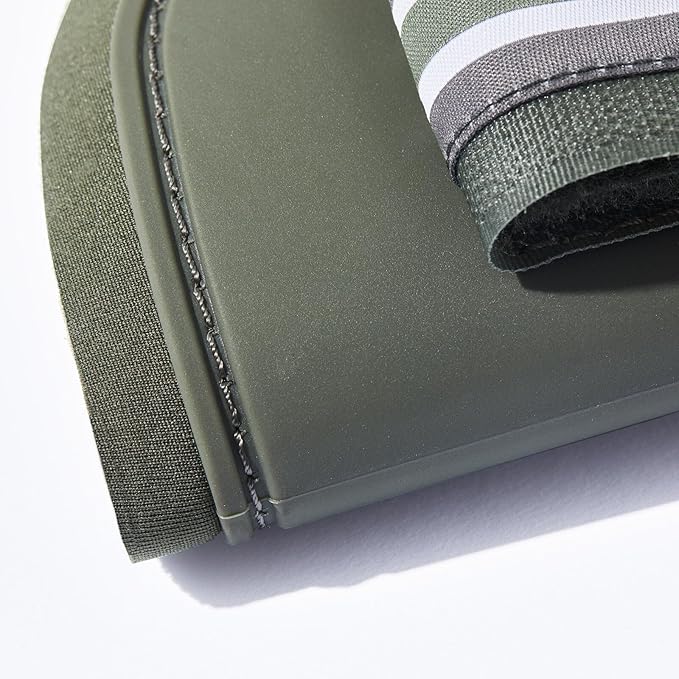HORZE Adepto Open Front Tendon Boots | Durable Shell with Neoprene Lining - Beetle Khaki Green - Warmblood