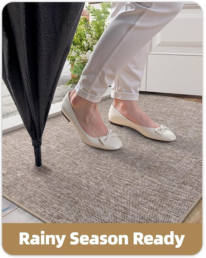 Color&Geometry Ultra Thin Indoor Door Mat 36"x56", Non Slip Rubber Backed Dirt