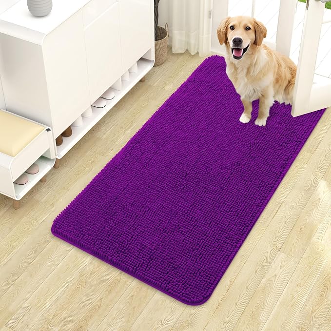 OLANLY Dog Door Mat for Muddy Paws 40x24, Absorbs Moisture and Dirt, Absorbent