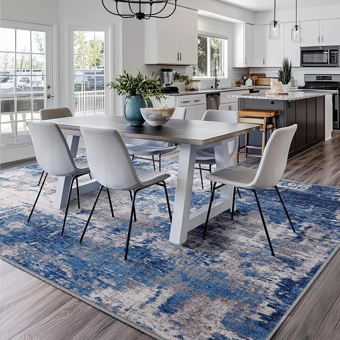 RELEANY Washable Area Rugs 5'x7' Non-Slip Modern Abstract Soft