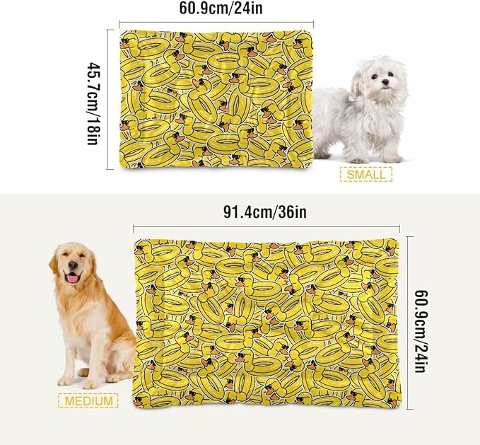 Rubber Duck Pet Bed Cute Dog Bed Mat Absorbing Non Slip Pad Pet Sleeping Mat for Small, Medium, and Large Dogs Puppy Cat 24 in x 18 in