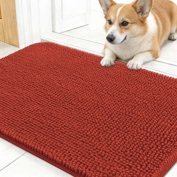 OLANLY Dog Door Mat for Muddy Paws 30x17, Absorbs Moisture and Dirt, Absorbent