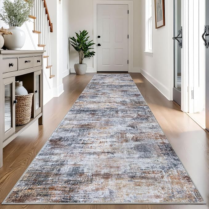 IOHOUZE Abstract Runner Rug 3x14 Ft Washable Runners