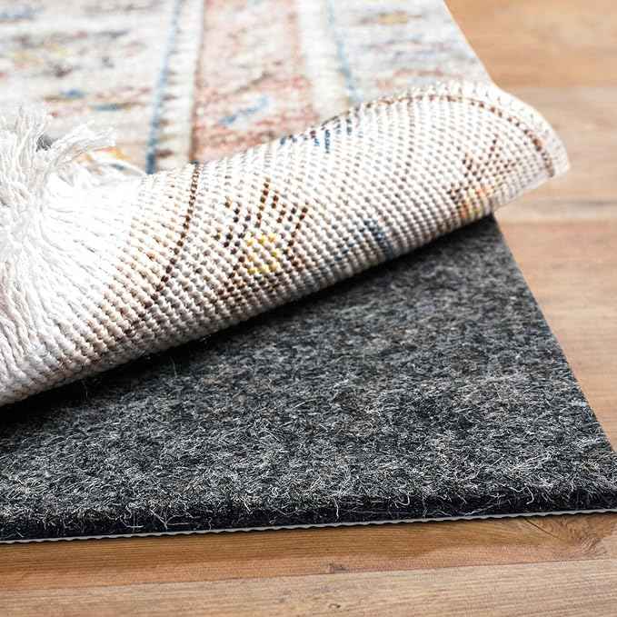 BAGAIL Felt and Natural Rubber Backing Rug Pads 1/8” Thick, 8 x 10 Ft Non Slip