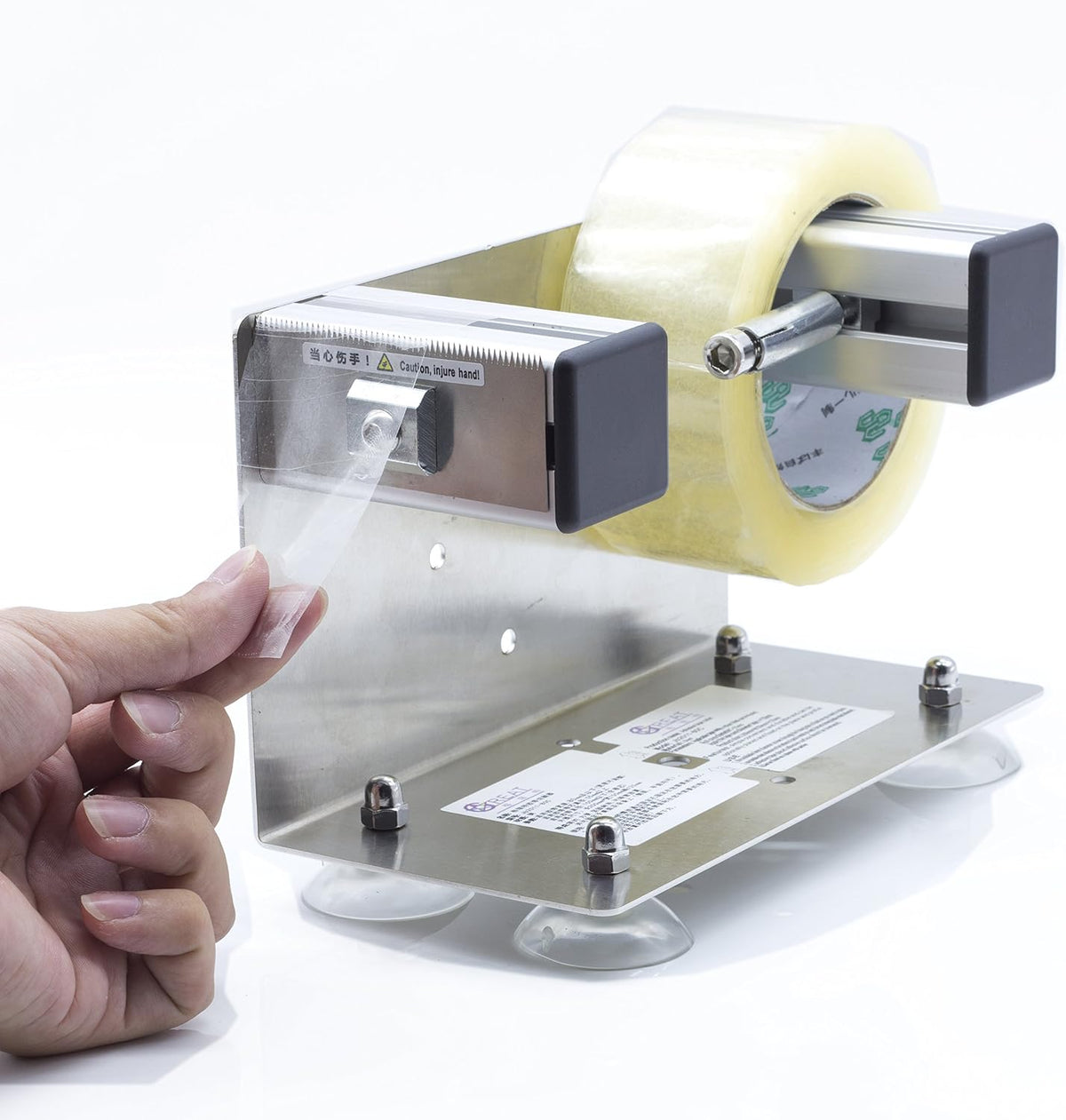 2 inches Desktop Table Top/Wall Mounted Tape and Label Dispenser, Large Desktop Tape Dispenser for 2'' Tape, Stainless Steel Frame with Sucktion Cup Sucker TTD-02