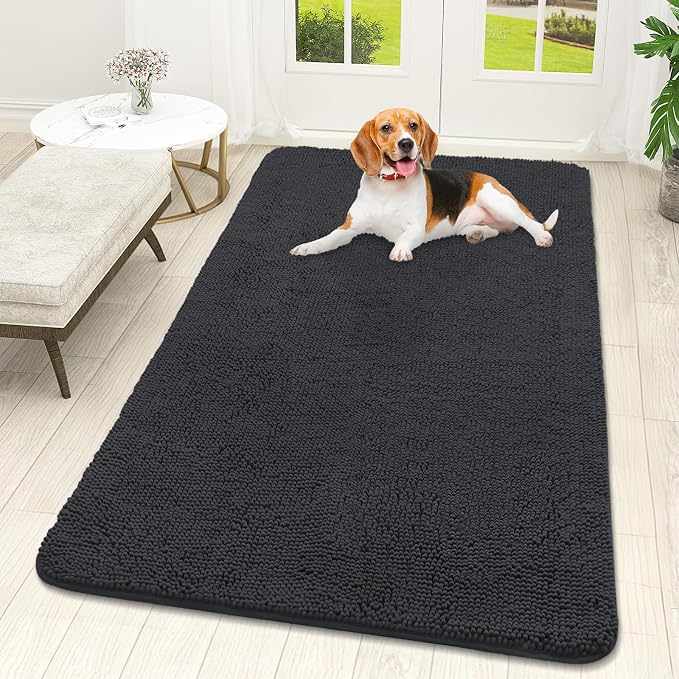 OLANLY Dog Door Mat for Muddy Paws 59x32, Absorbs Moisture and Dirt, Absorbent