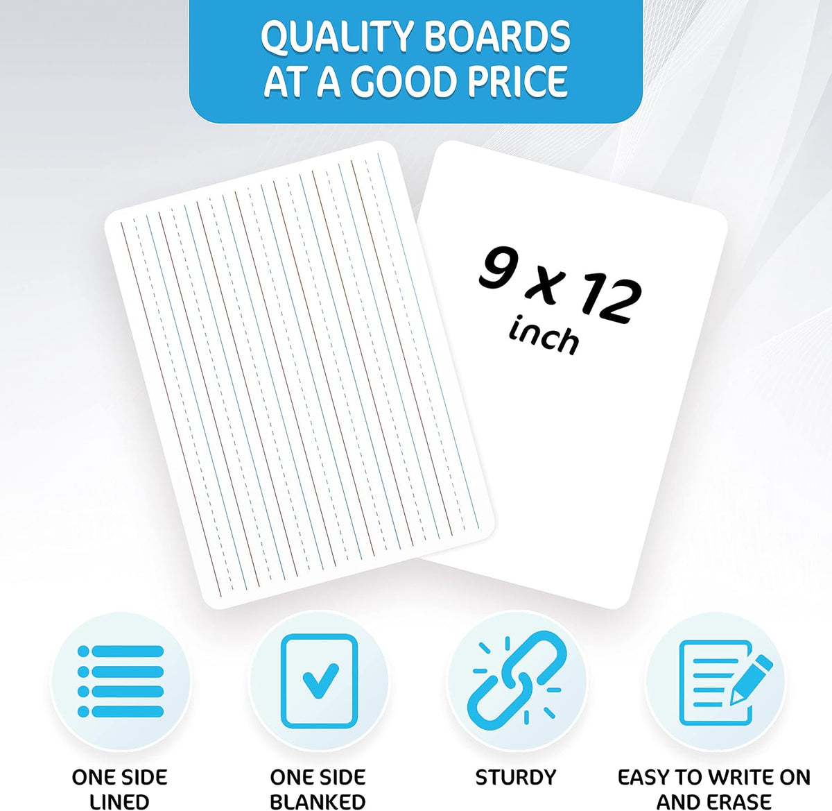 10 Pack 9x12 Mini Lined Dry Erase White Board Double Sided for Students Kid