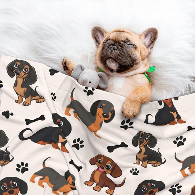 Dachshund Blanket for Dogs - Dog Blankets 23x16 Puppy Pet Throw Blanket for Couch Sofa Bed