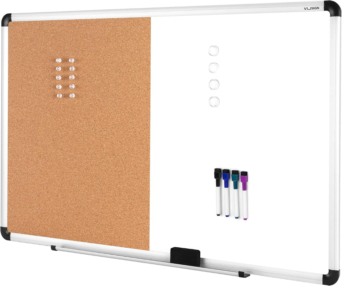 VUSIGN White Board and Cork Board Combination, 24" x 36"