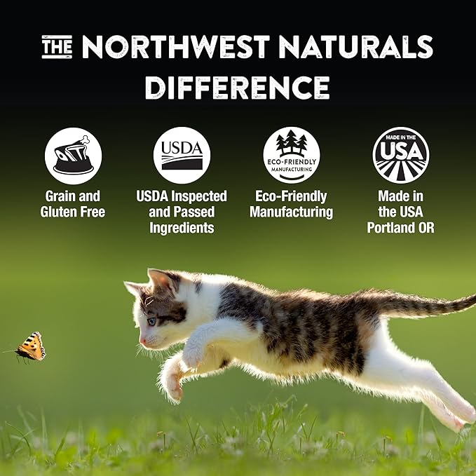 Northwest Naturals Freeze-Dried Whitefish Cat & Kitten Food – Bite-Sized Nibbles, Healthy, Limited, Human-Grade Ingredients, All-Natural, High-Protein Raw Diet, Complete & Balanced, 11 oz (Pack of 3)