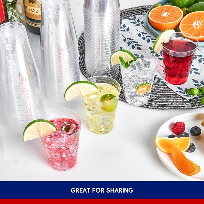JOLLY CHEF 300 Pack 7 oz Clear Plastic Cups Disposable Cups, 7 Ounce Disposable