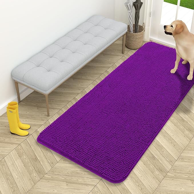 OLANLY Dog Door Mat for Muddy Paws 54x24, Absorbs Moisture and Dirt, Absorbent