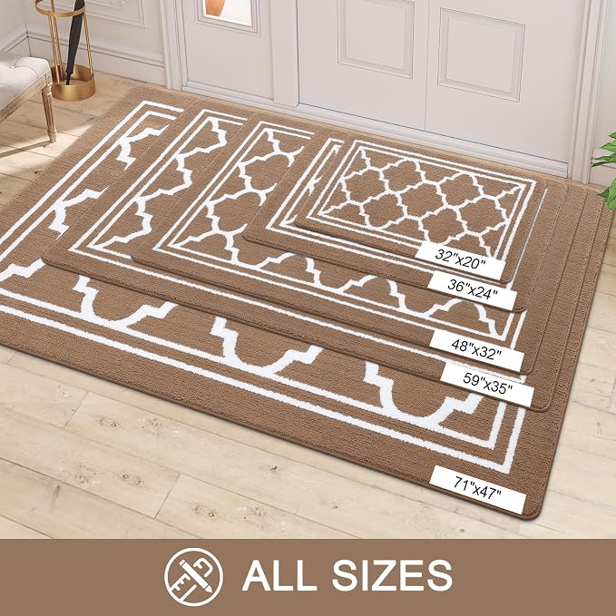 Buganda Runner Indoor Door Mat, Dirt-Resistant and Absorbent Doormat, Low