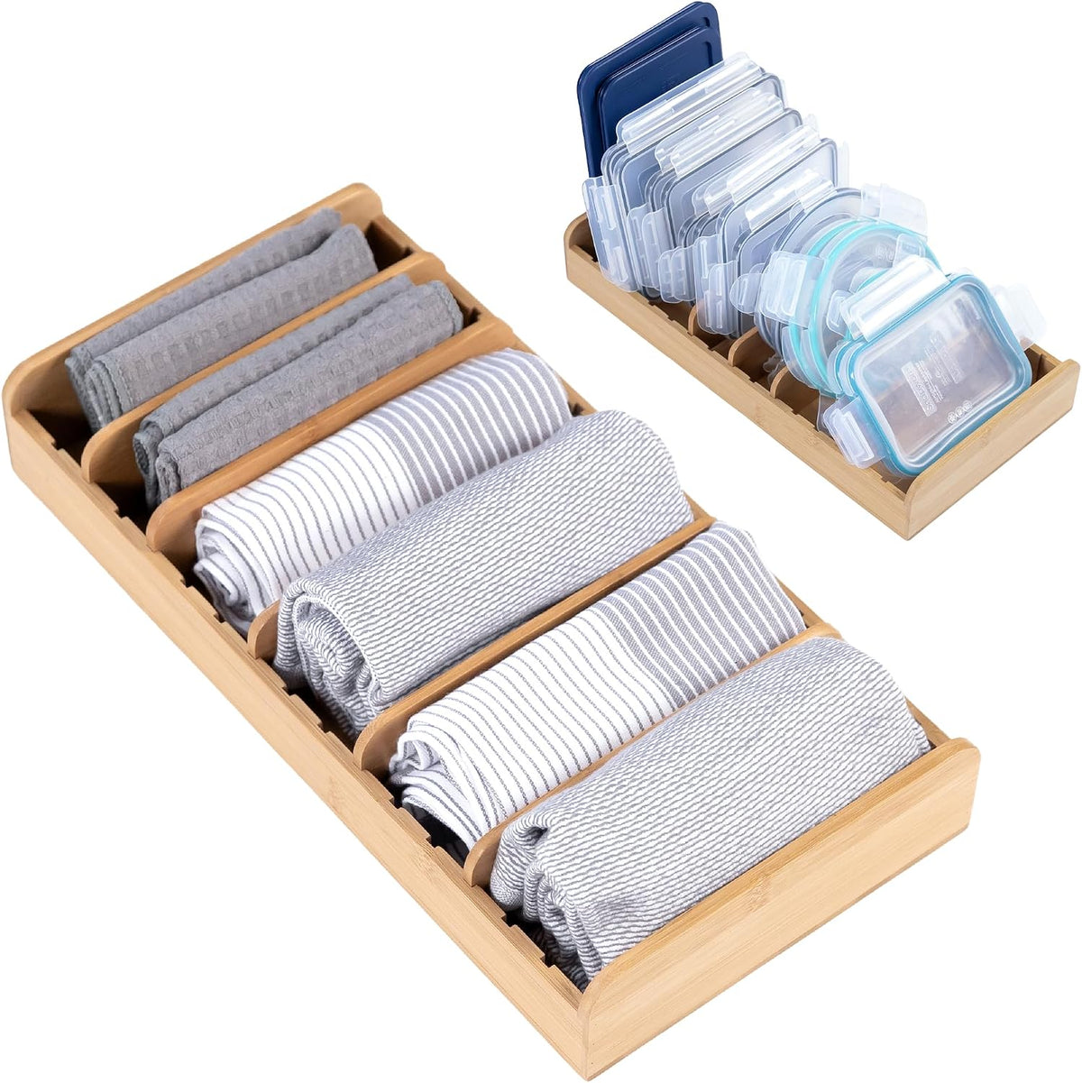 KitchenEdge Kitchen Towel & Storage Organizer, Bamboo