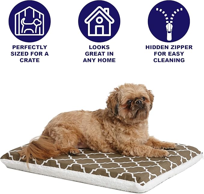 Midwest Homes for Pets 24" Brown Geo/Fleece Reversible Crate Pad - Defender Mat, Model: 027773022084