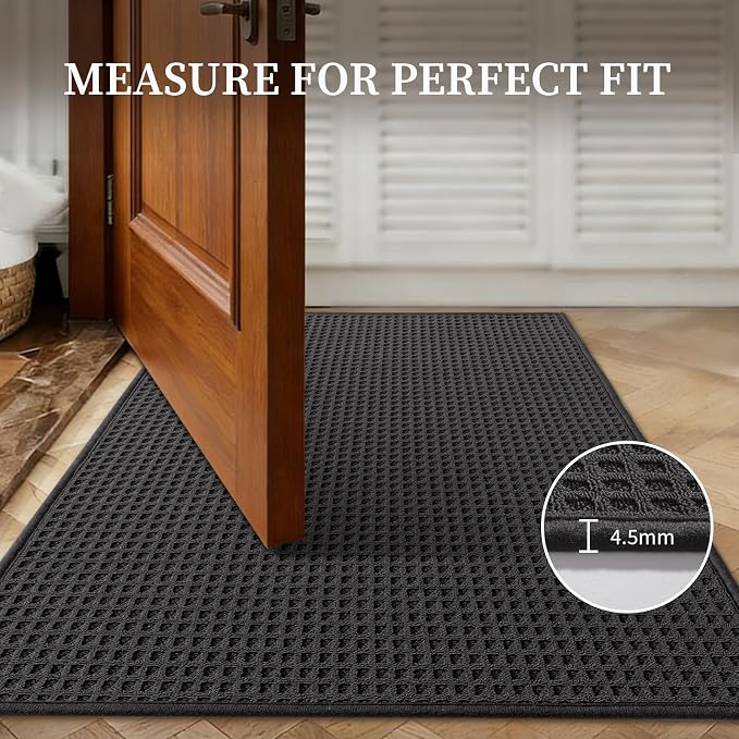 YIHOUSE Indoor Door Mat 24" x 36", Non-Slip Washable Entryway Mat, Dirt Trapper