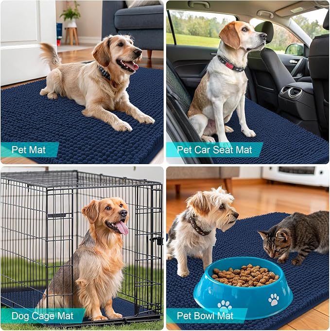 OLANLY Dog Door Mat for Muddy Paws 59x20, Absorbs Moisture and Dirt, Absorbent