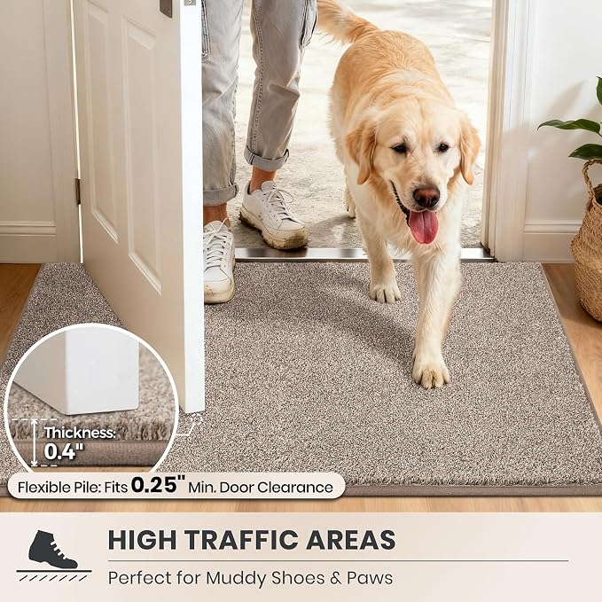 PURRUGS Easy Care Area Rug 4ft x 6ft, Non-Slip Machine Washable Entryway Rug