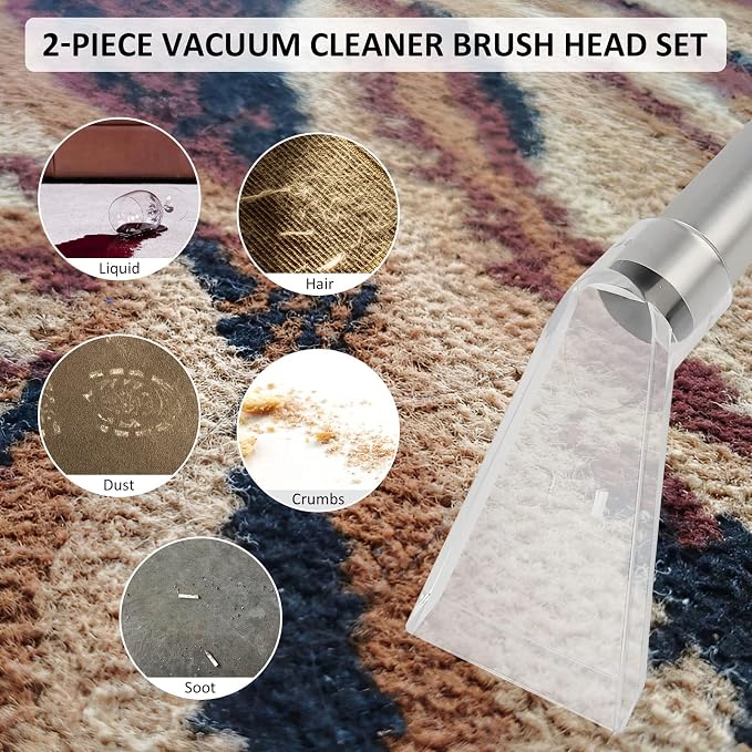 2Pcs Carpet Vac Extractor Attachment Tool, Portable Vacuum Cleaner Brush Head