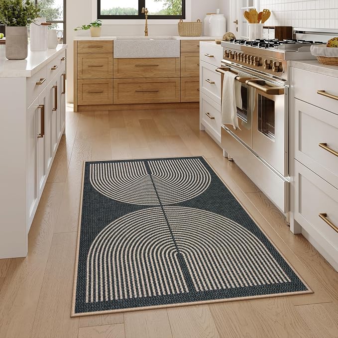 Lahome Enfys Rainbow Easy Jute Rug, Farmhouse Non Slip Non Shedding Lightweight