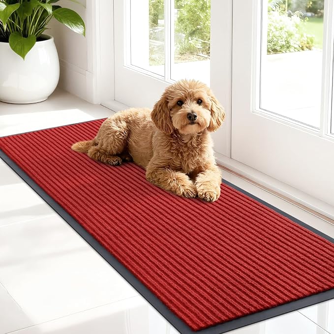 OLANLY Front Door Mat Indoor Outdoor Entrance, Waterproof Heavy Duty Doormat