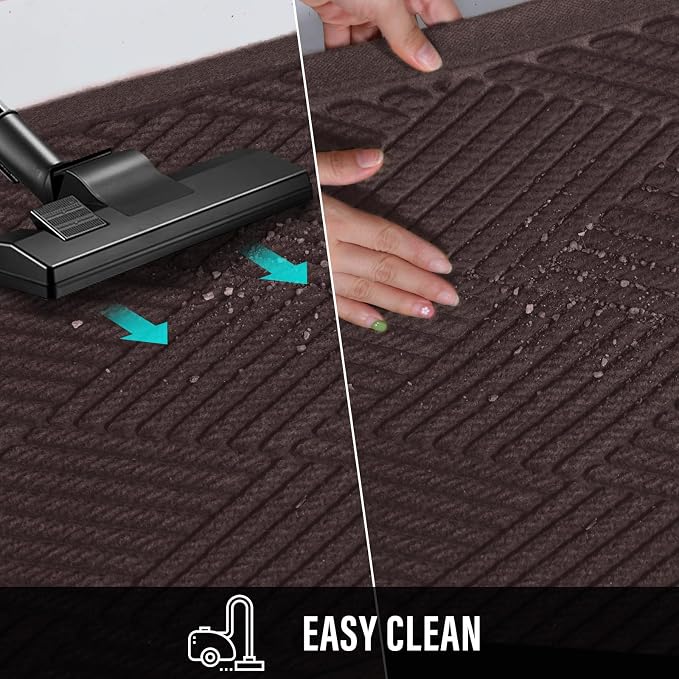 HIYARD Sturdy Front Door Mat, Absorbent Muddy Dirt Resist Welcome Door Mats
