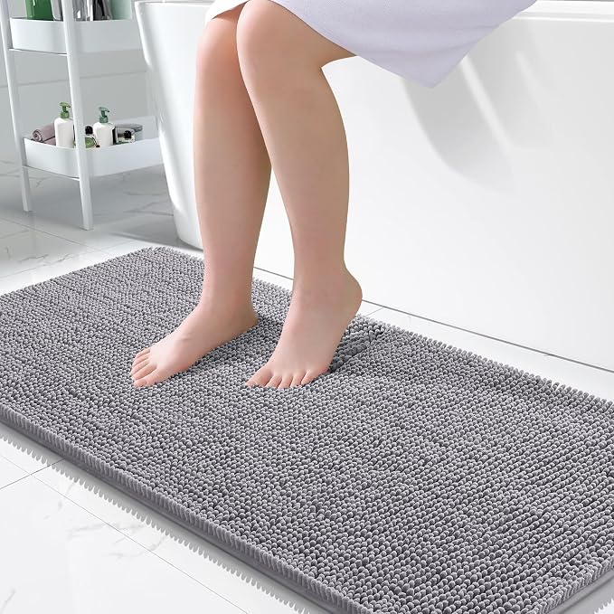 OLANLY Large Bathroom Rugs 50x30, Extra Soft Absorbent Chenille Bath Rugs