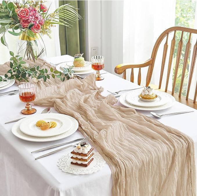 IVAPUPU Nude Table Runner 120 Inches