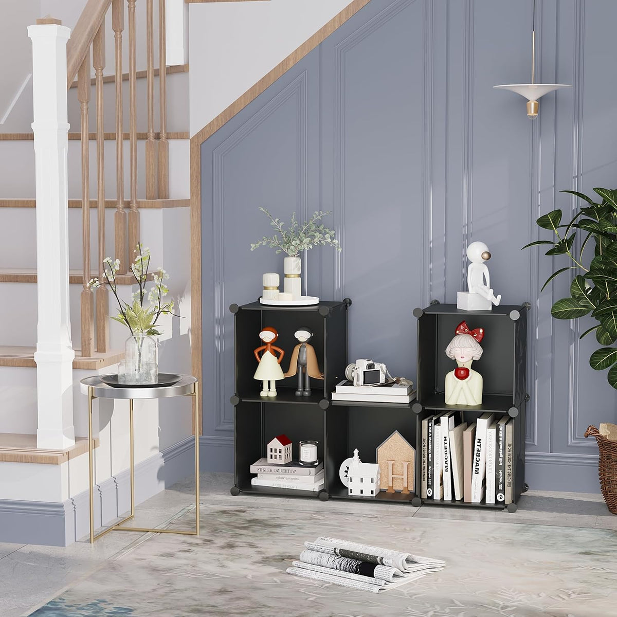 C&AHOME 6-Cube Storage Organizer Cube Shelf Closet Storage Bookcase, Black