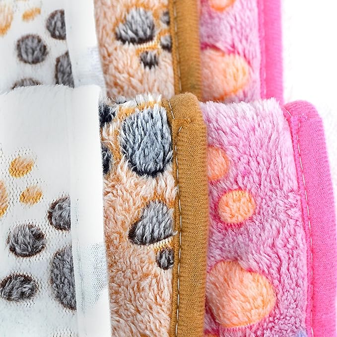 Dog Blankets for Large Dogs, 3 Pcs Dog Blanket Washable, Soft Fluffy Flannel Pet Blanket Mat Cover for Bed Couch, Cute Print Puppy Blanket 60" x 50"