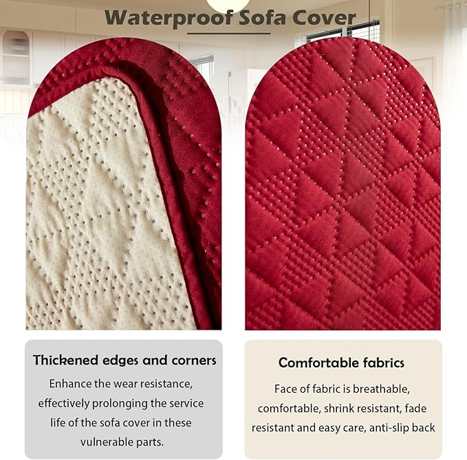 Waterproof Dog Bed Cover Pet Blanket, Soft Pet Couch Covers for Sofa Washable, Bed Couch Sofa Furniture Protector for Puppy Cat Kids (Red,210 * 210 CM)