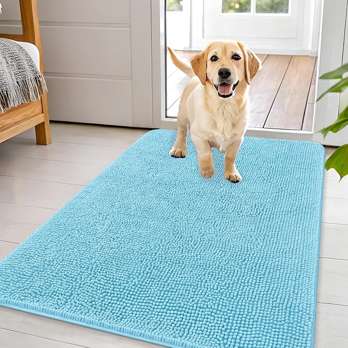 OLANLY Dog Door Mat for Muddy Paws 44x32, Absorbs Moisture and Dirt, Absorbent