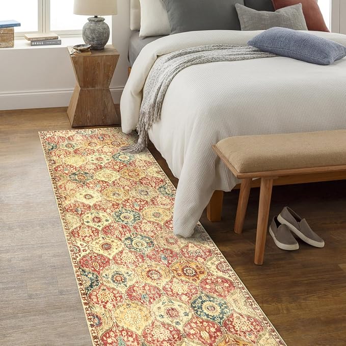 Lahome Moroccan Hallway Rug, Ultra-Thin Oriental Carpet